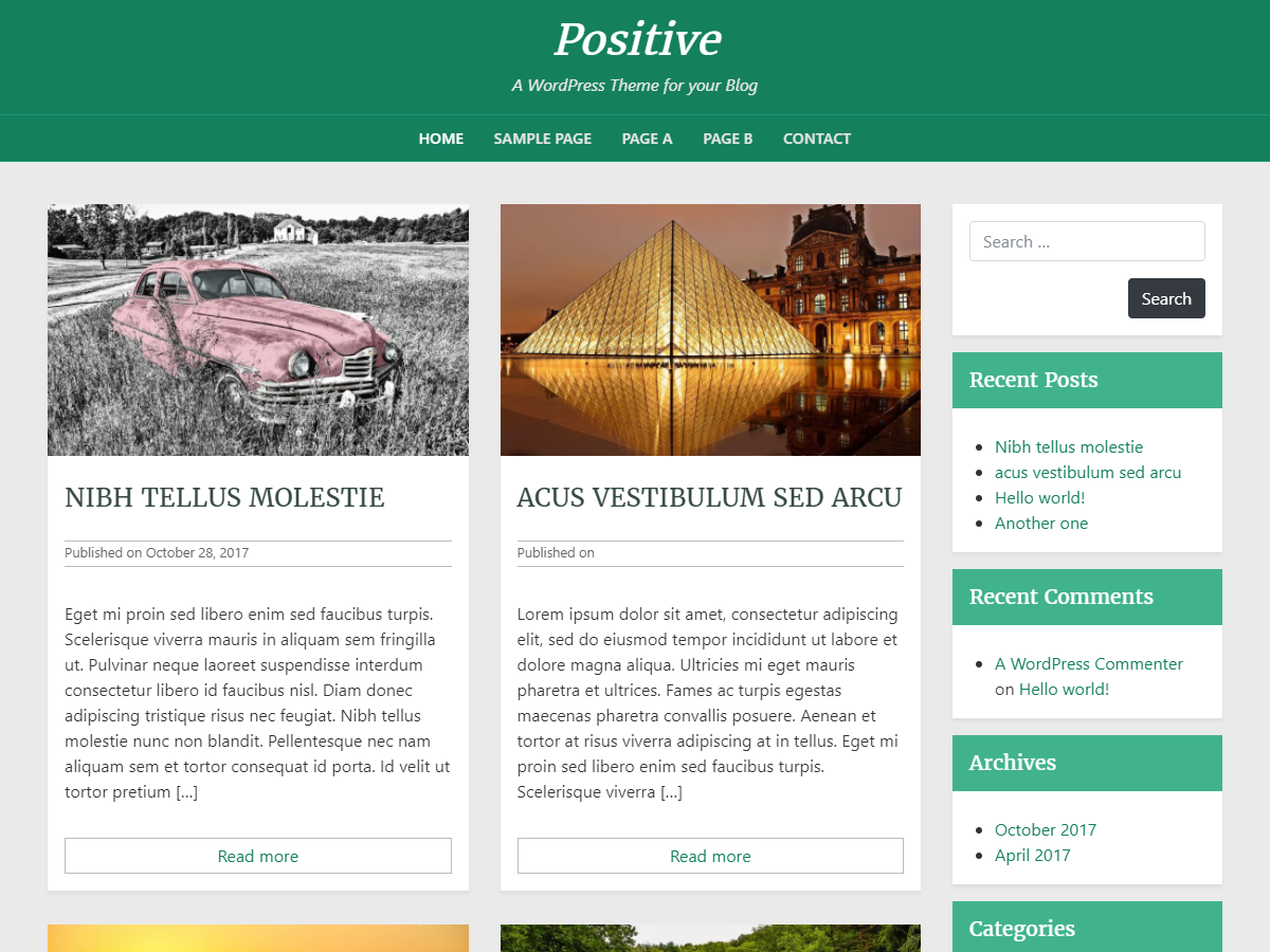 Positive blog theme screenshot