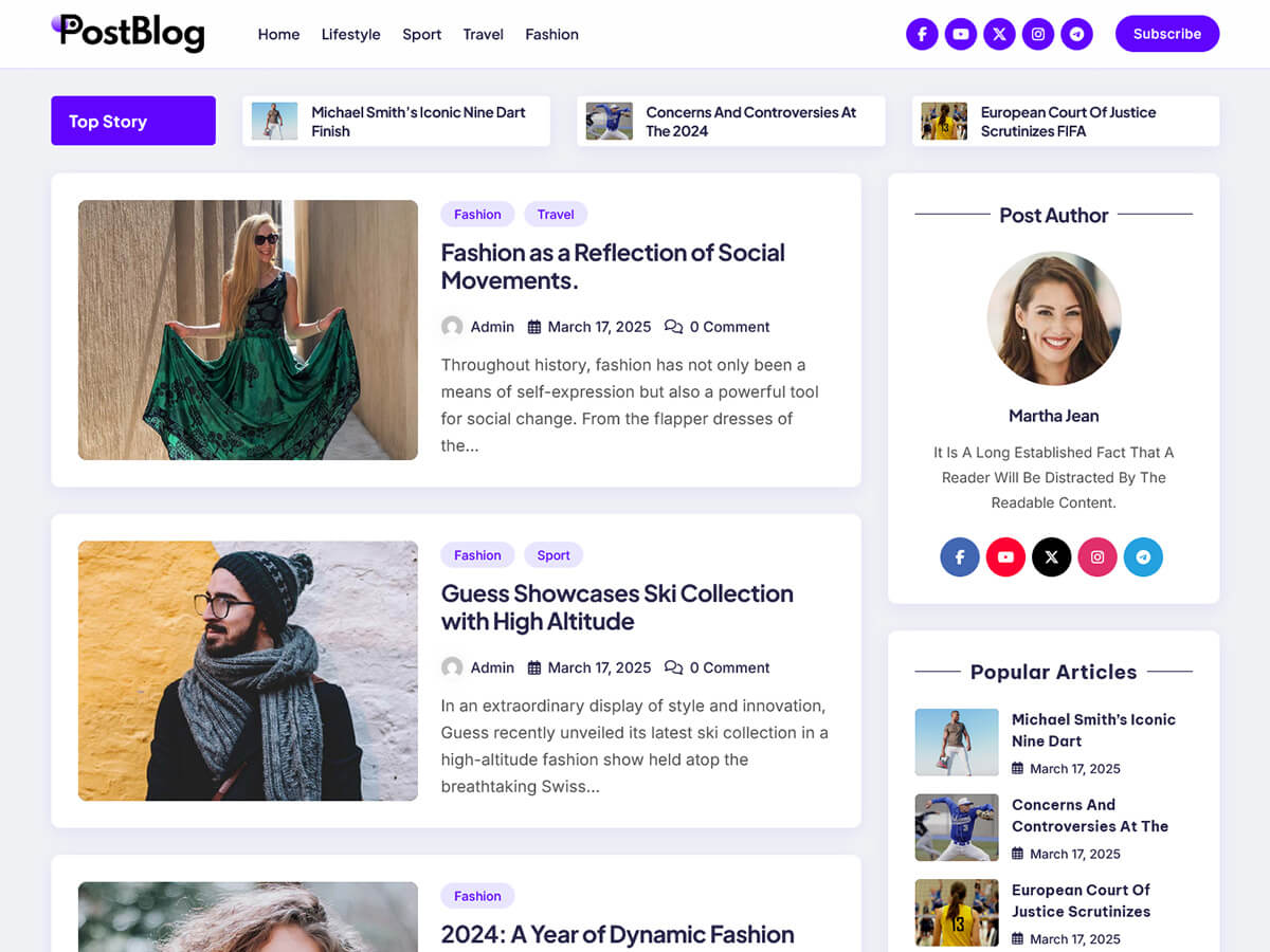 PostBlog theme screenshot