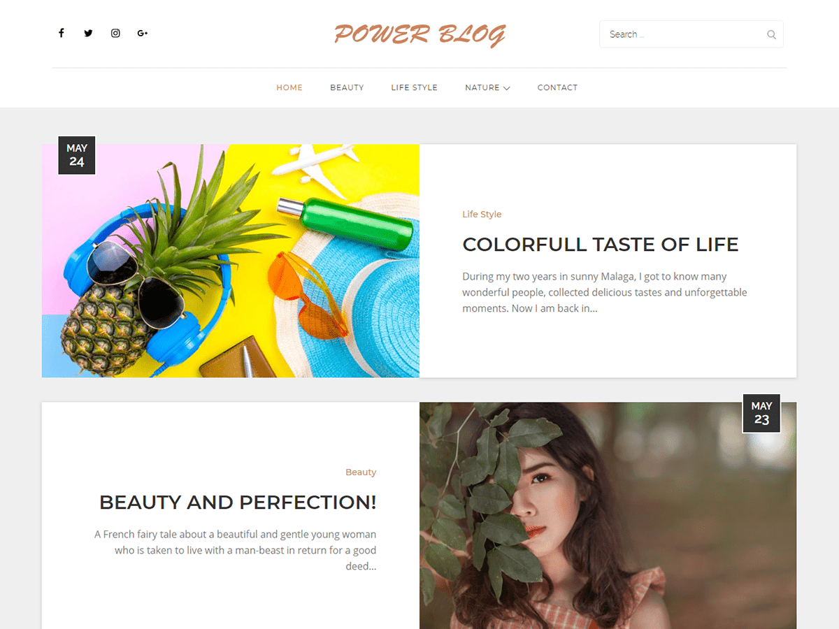 Power Blog theme screenshot