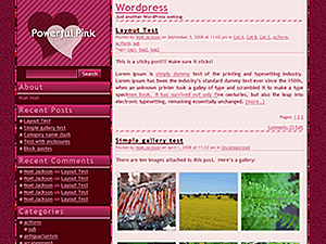 Powerful Pink theme screenshot