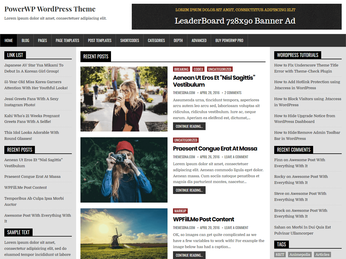 PowerWP theme screenshot
