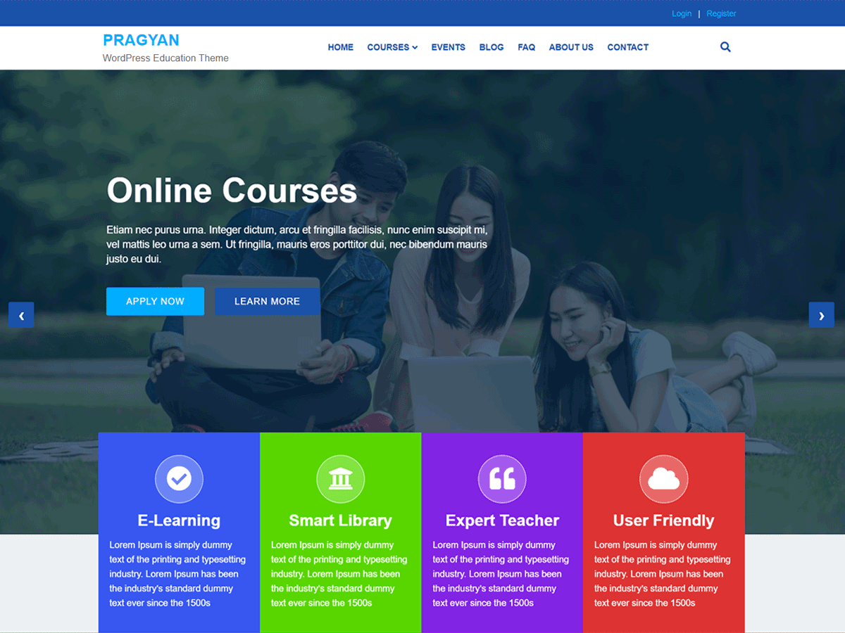 Pragyan theme screenshot
