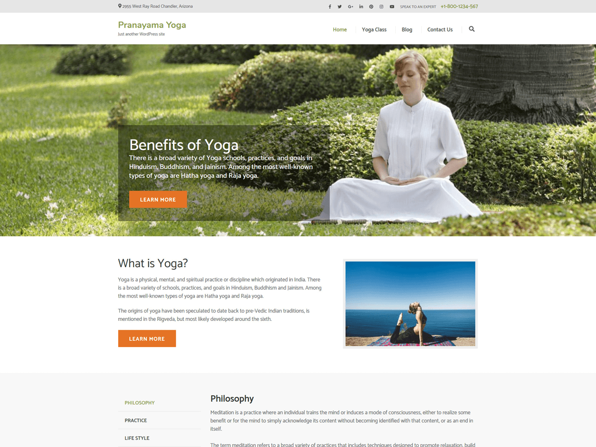 Pranayama Yoga theme screenshot