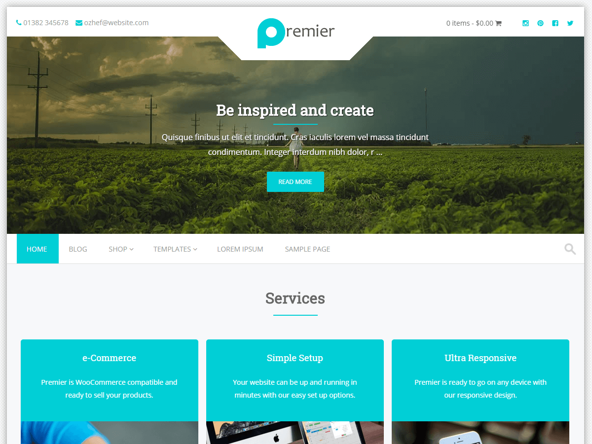 Premier theme screenshot