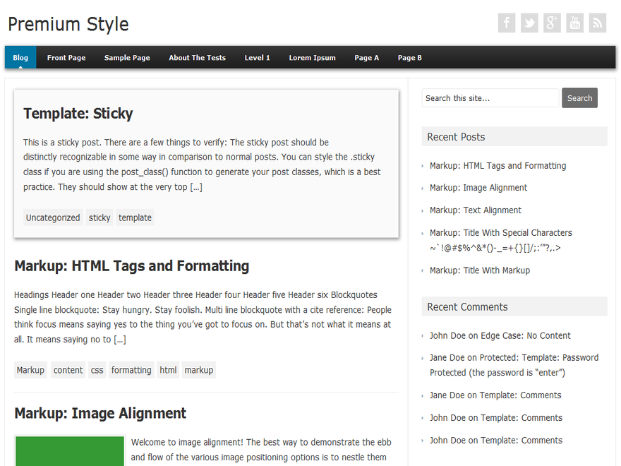 Premium Style theme screenshot