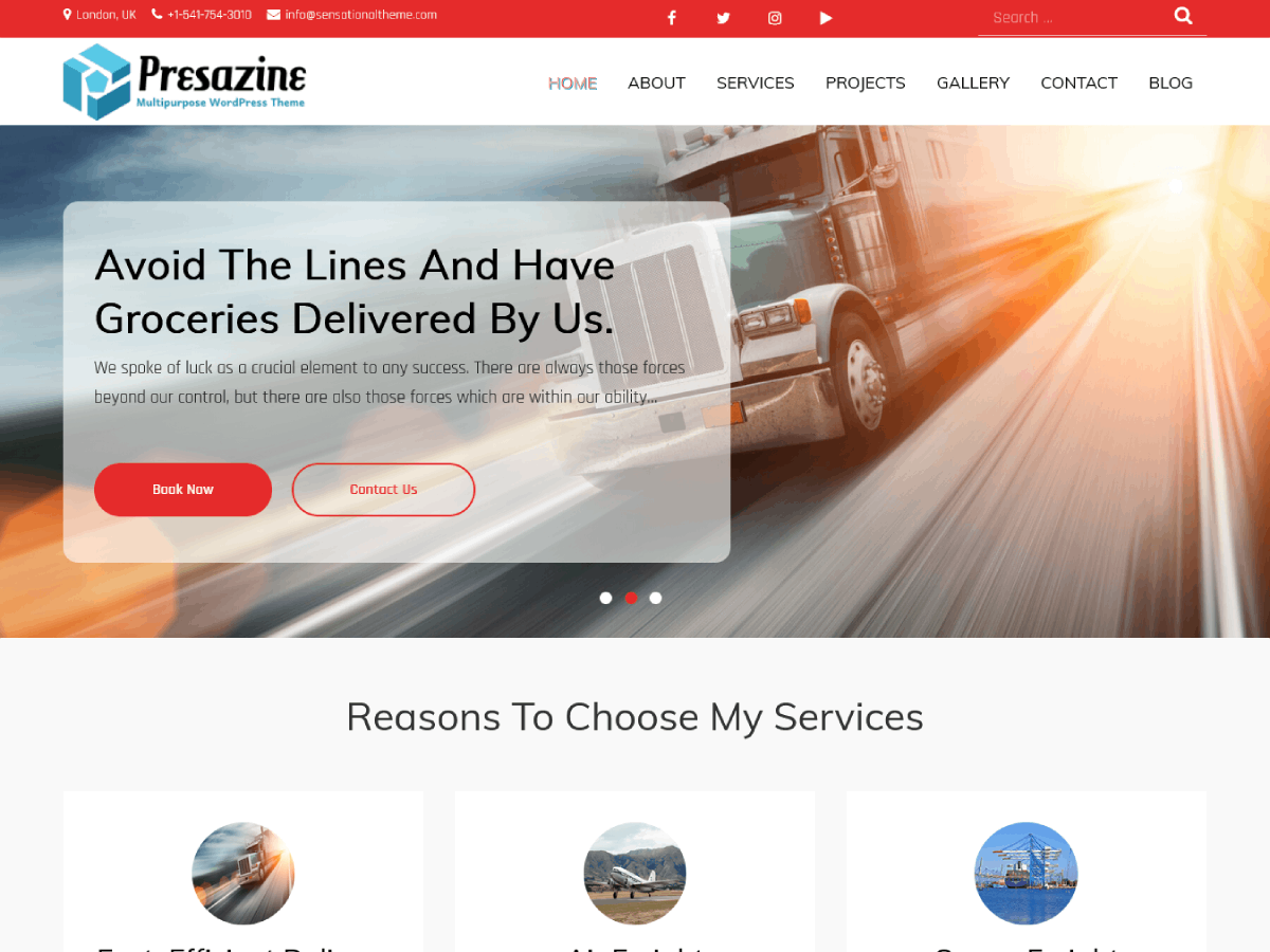 Presazine Business theme screenshot