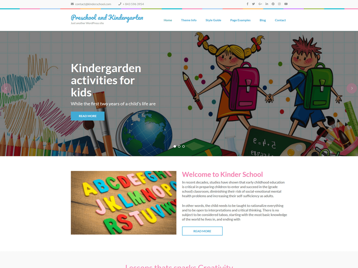 Preschool and Kindergarten theme screenshot