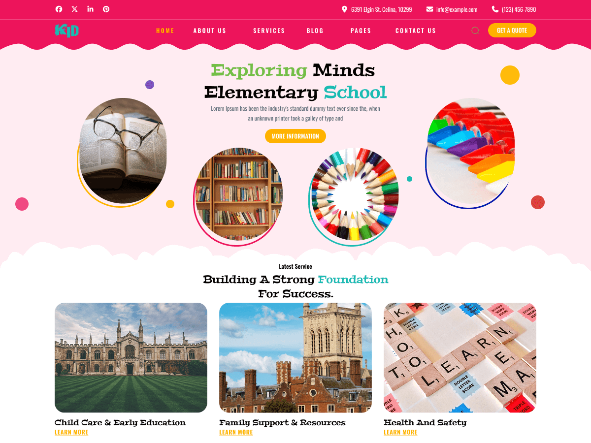 Preschool Classes theme screenshot