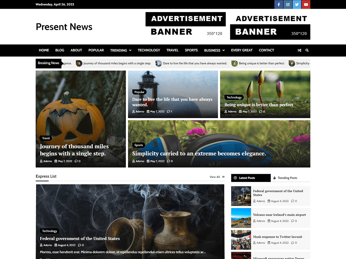 Present News theme screenshot