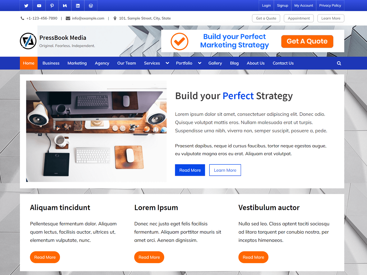 PressBook Media theme screenshot