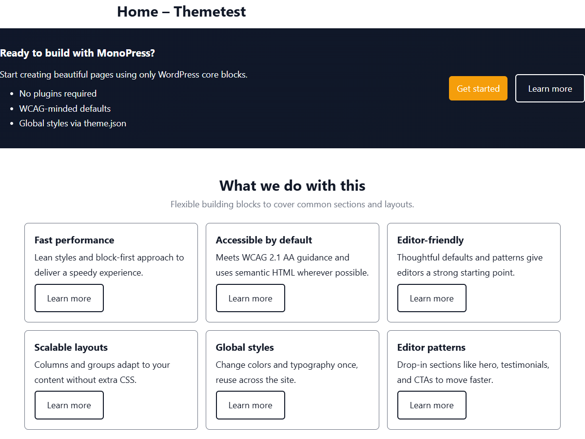PressMono theme screenshot