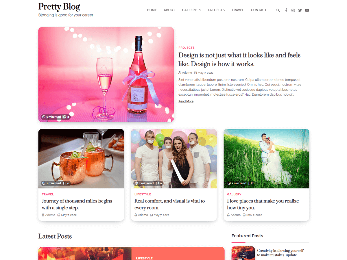 Pretty Blog theme screenshot