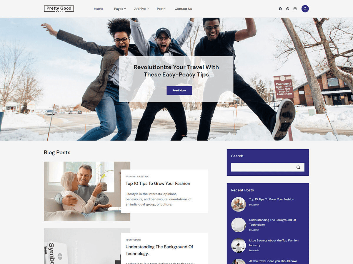 Pretty Good Blog theme screenshot