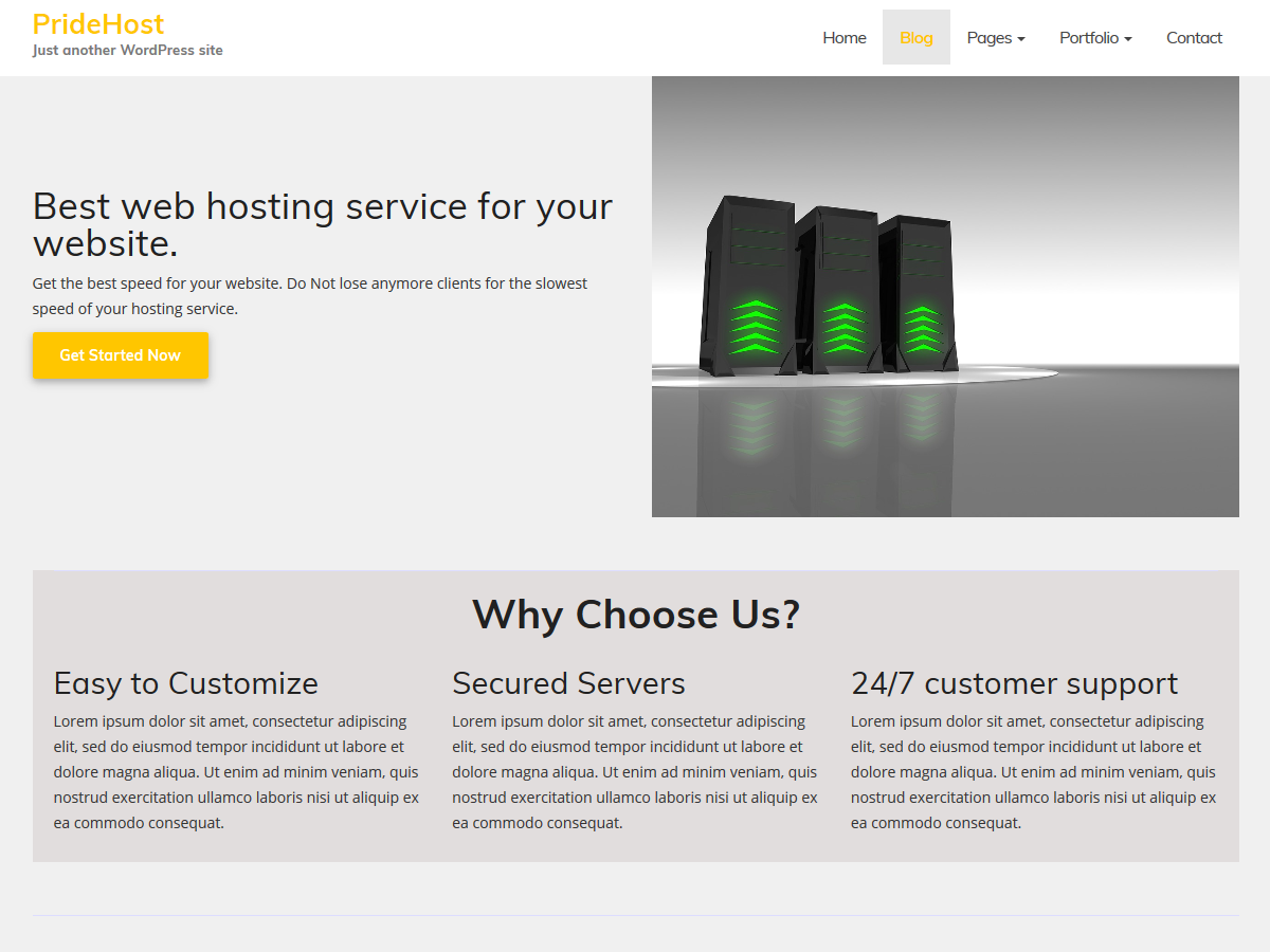 PrideHost theme screenshot