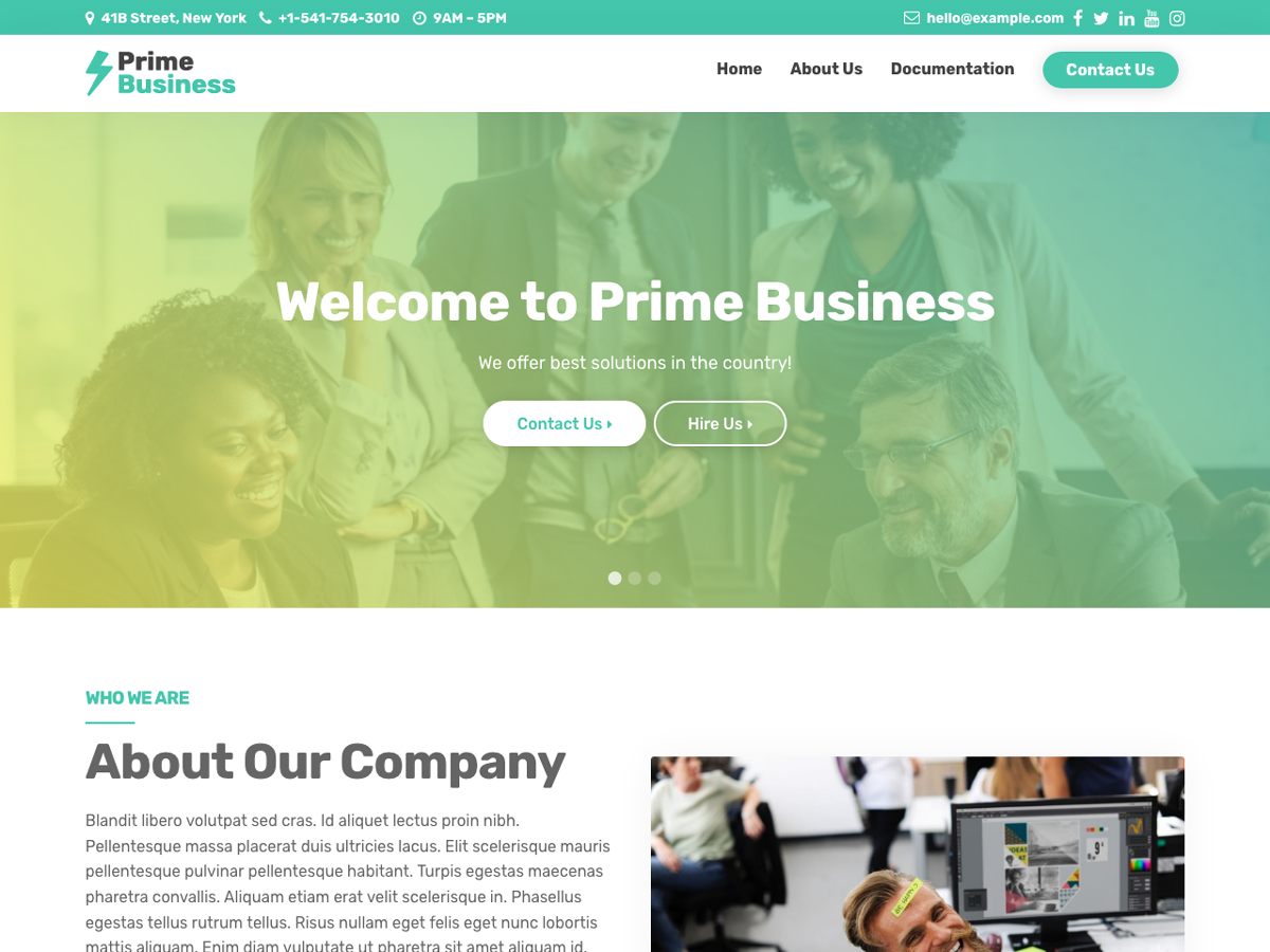 Prime Business theme screenshot
