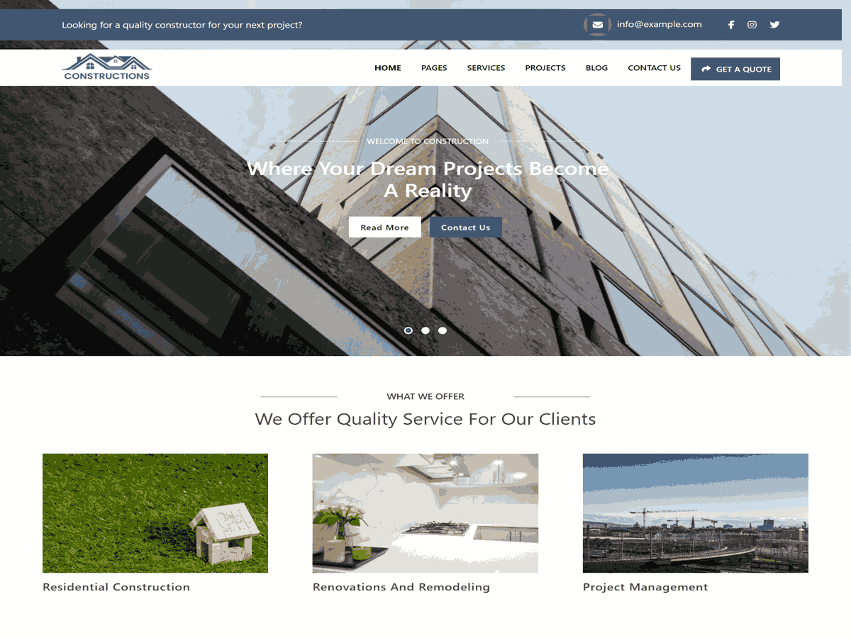 Prime Construction theme screenshot