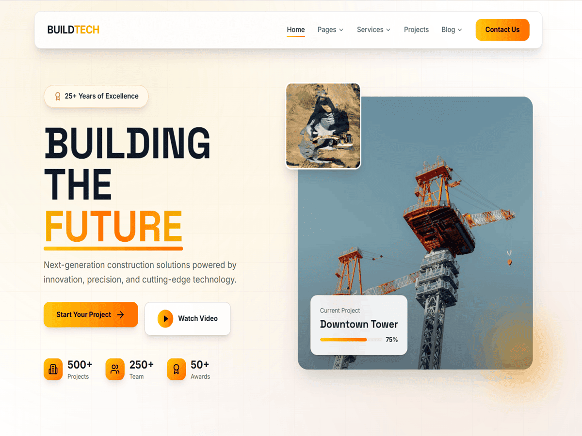 Prime Construction theme screenshot