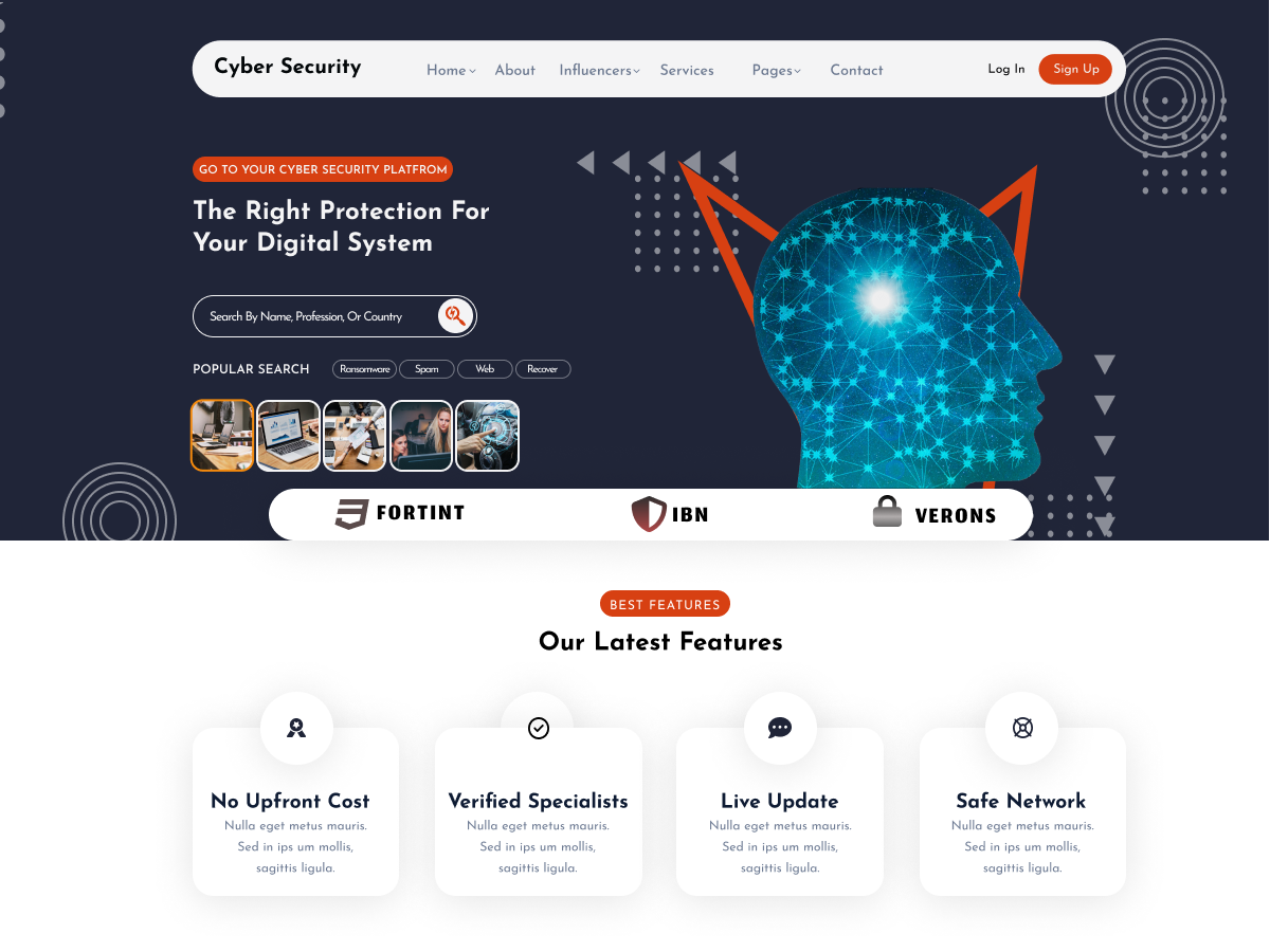 Prime Cyber Security theme screenshot