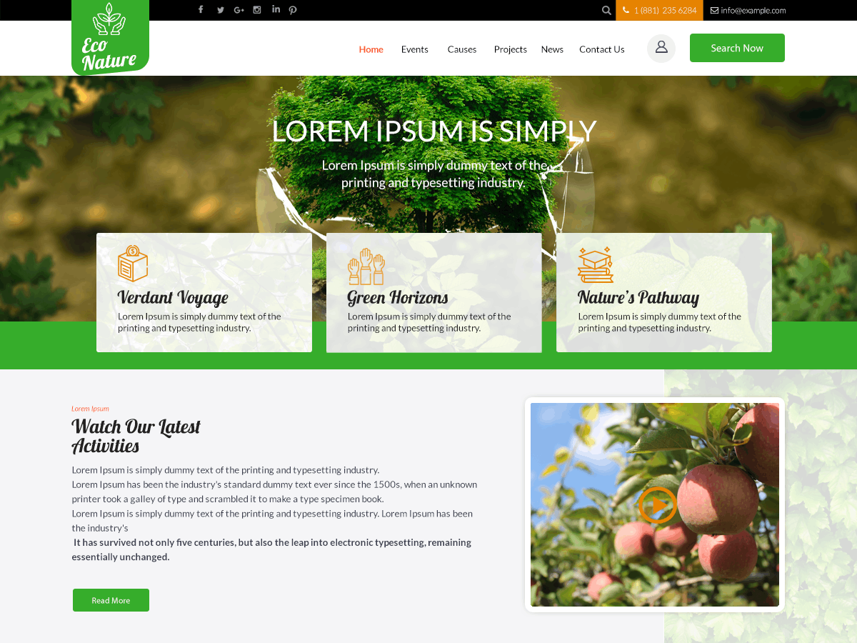 Prime Ecology theme screenshot