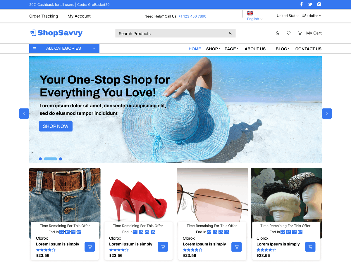 Prime Ecommerce Shop theme screenshot