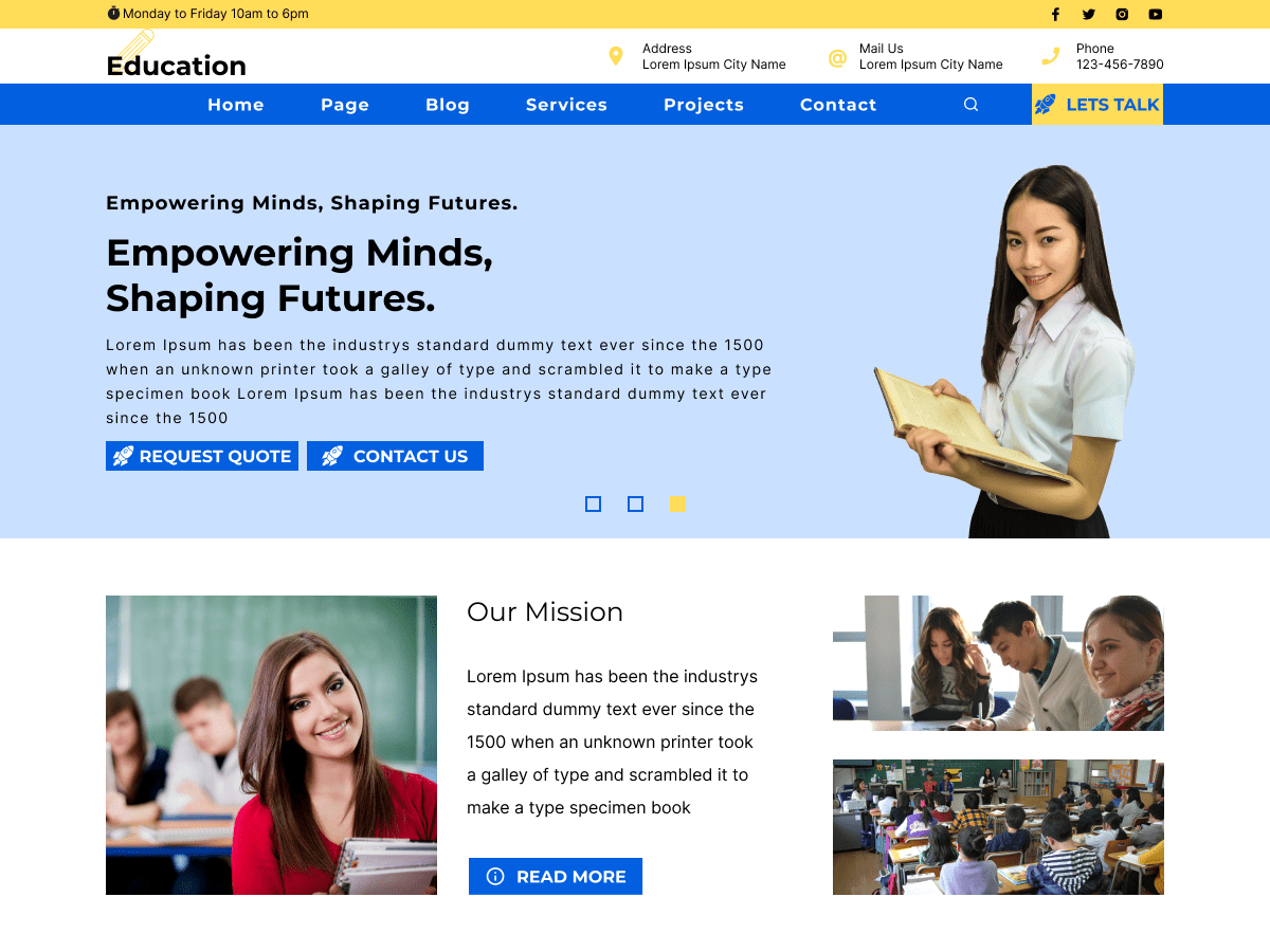 Prime Education Learning theme screenshot