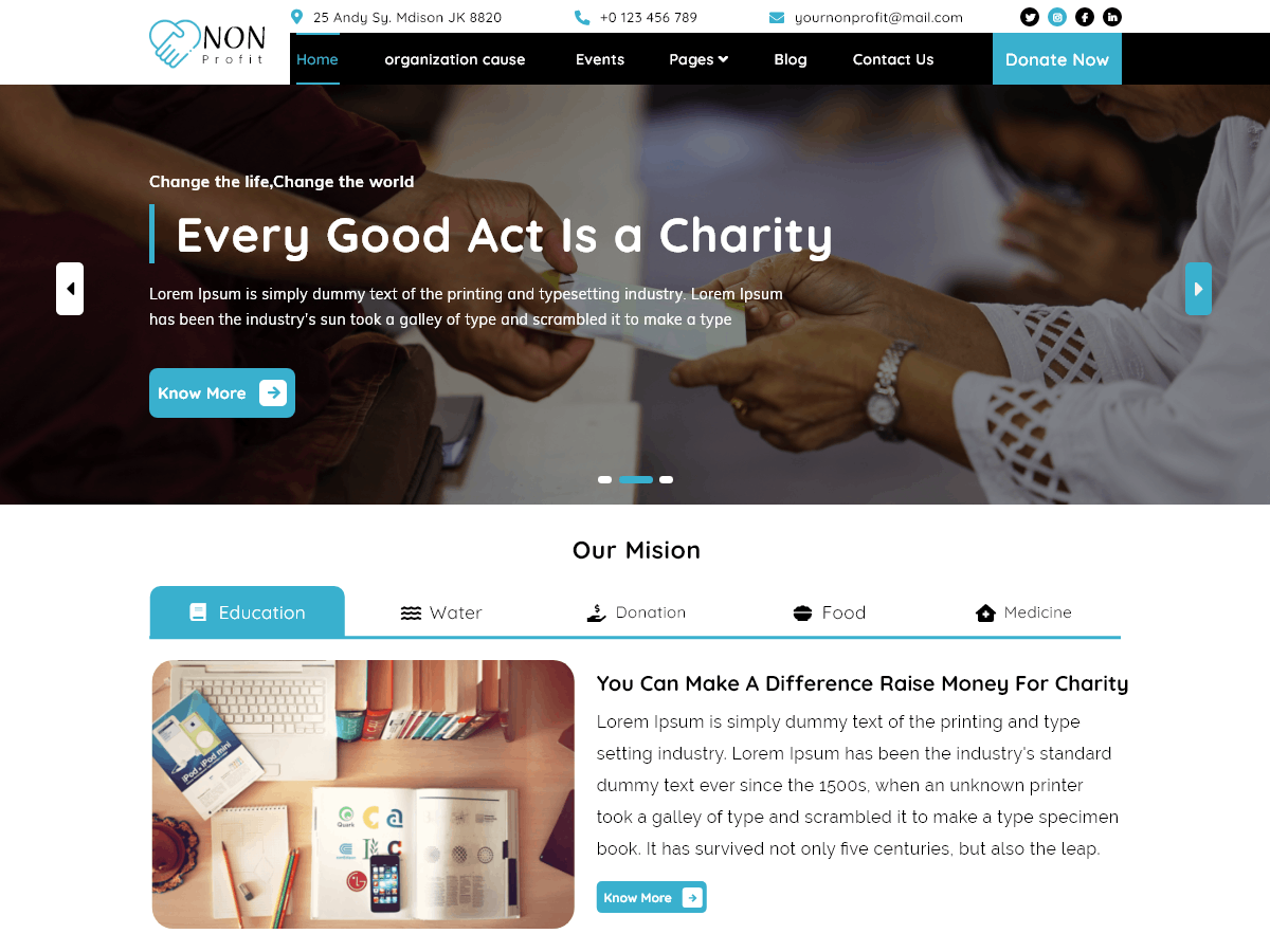 Prime Fundraiser theme screenshot