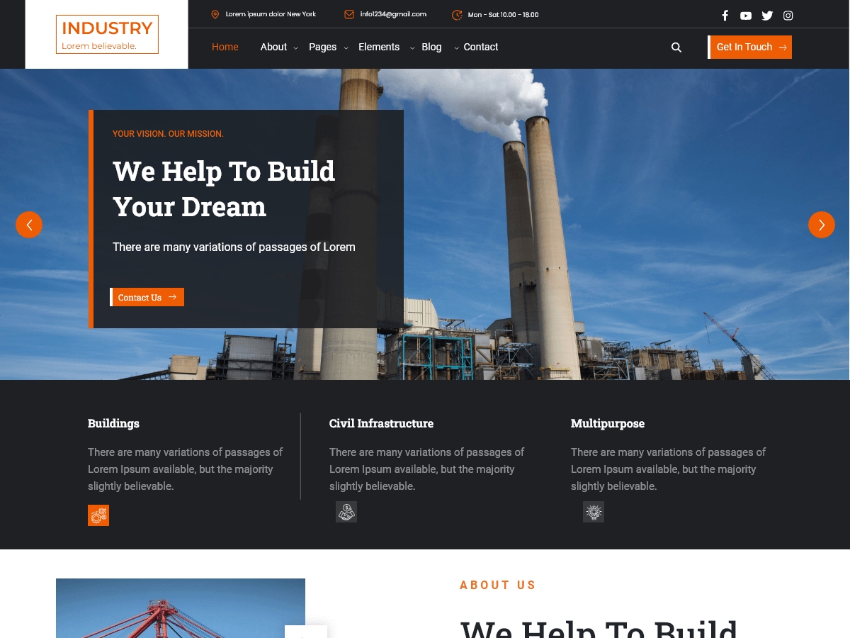 Prime Industry theme screenshot