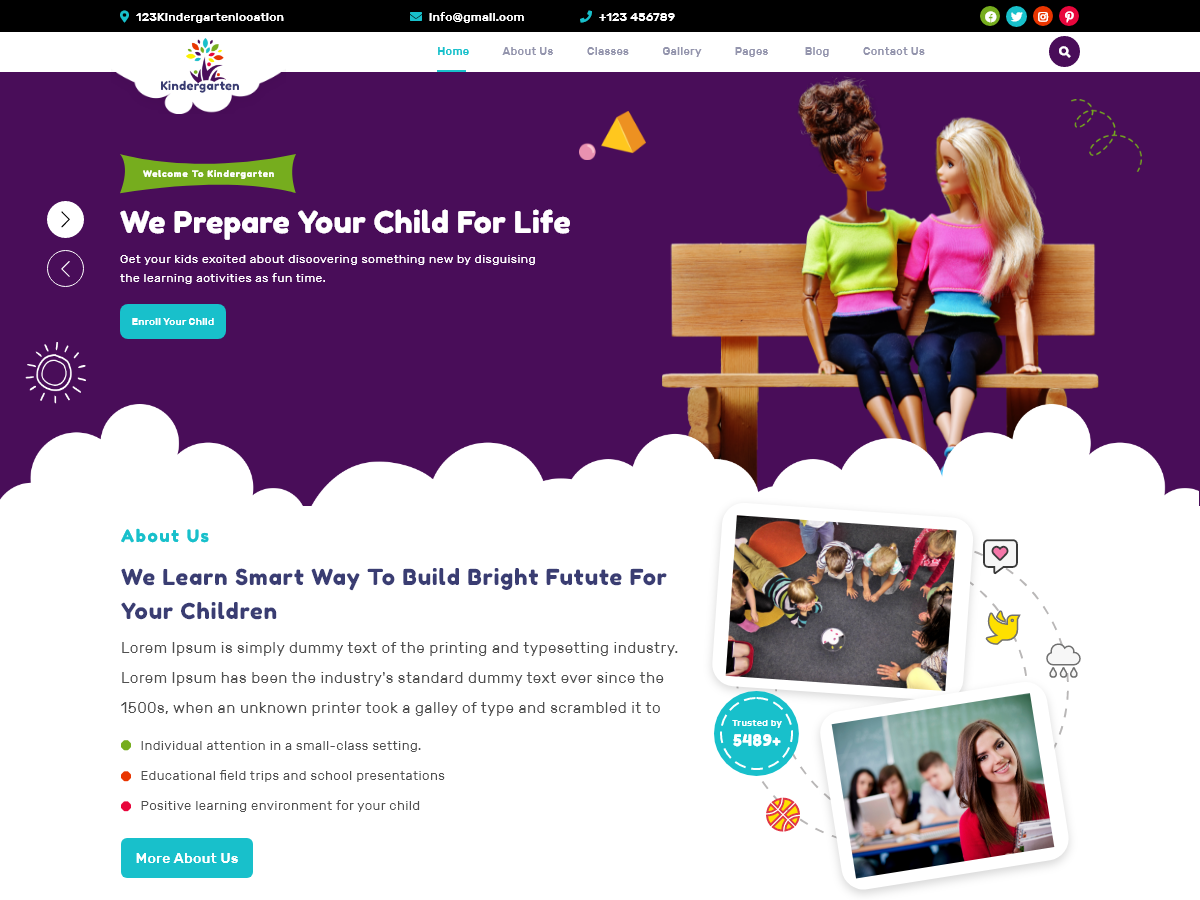 Prime Kindergarten theme screenshot