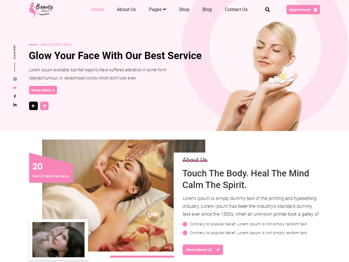 Prime Spa Center theme screenshot