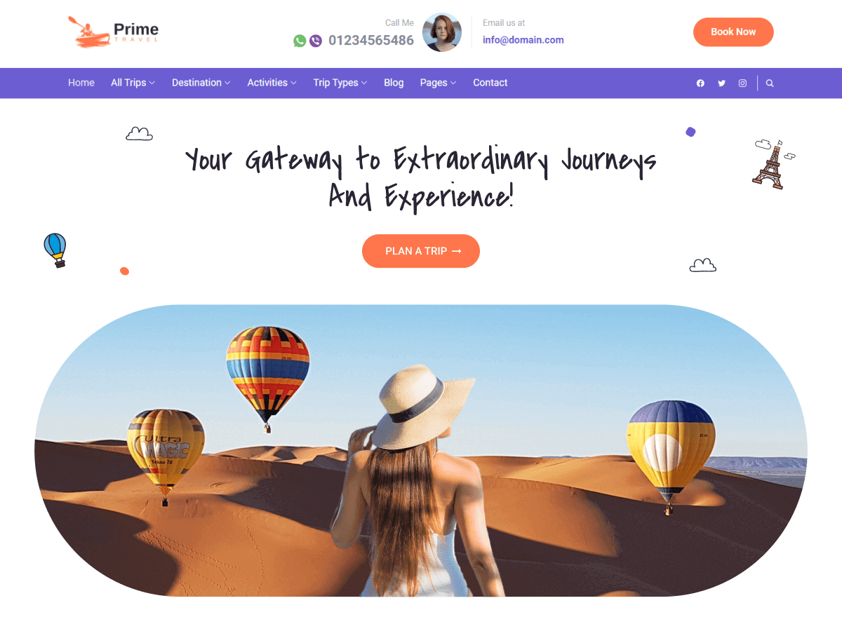 Prime Travel theme screenshot