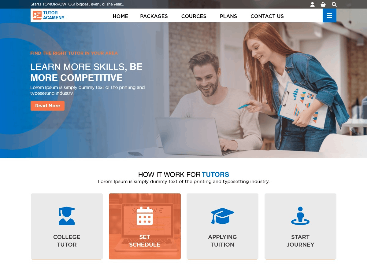 Prime Tutor Academy theme screenshot