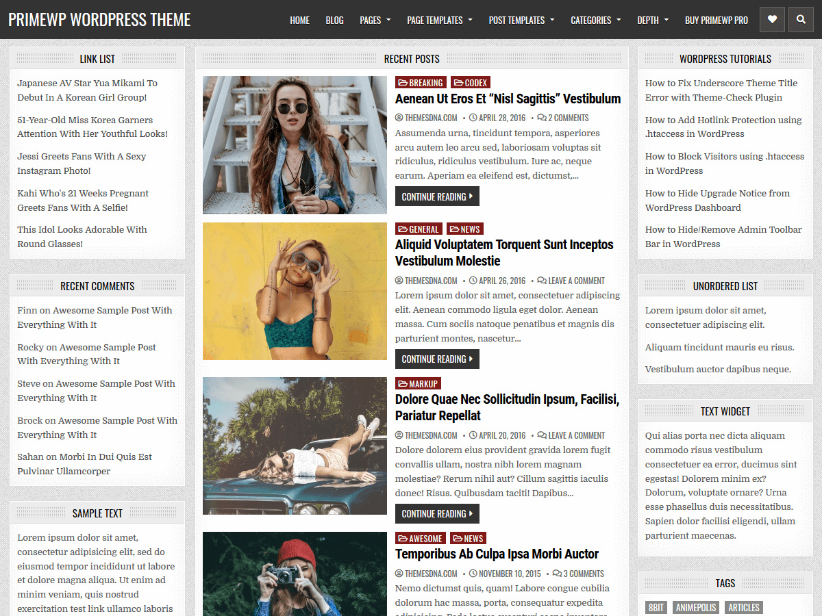 PrimeWP theme screenshot