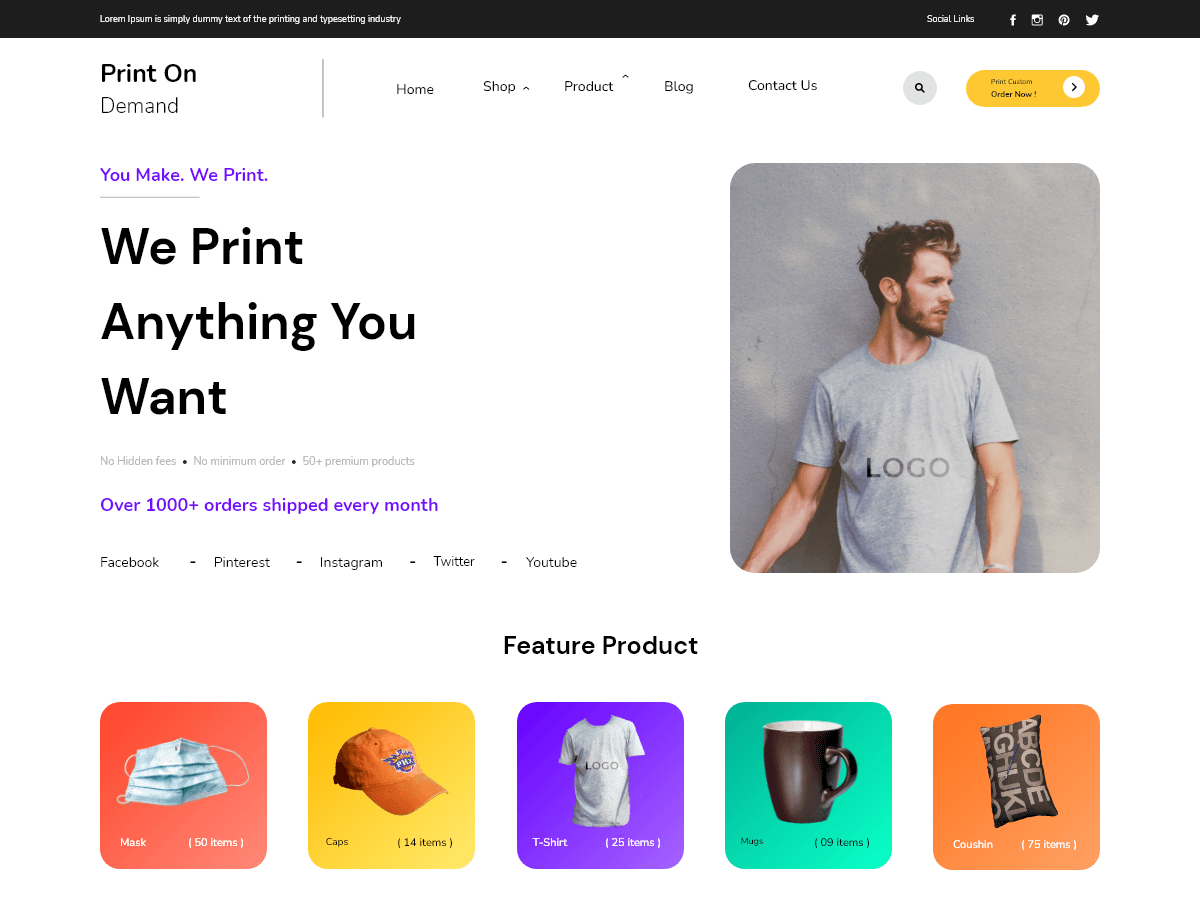Print On Demand theme screenshot