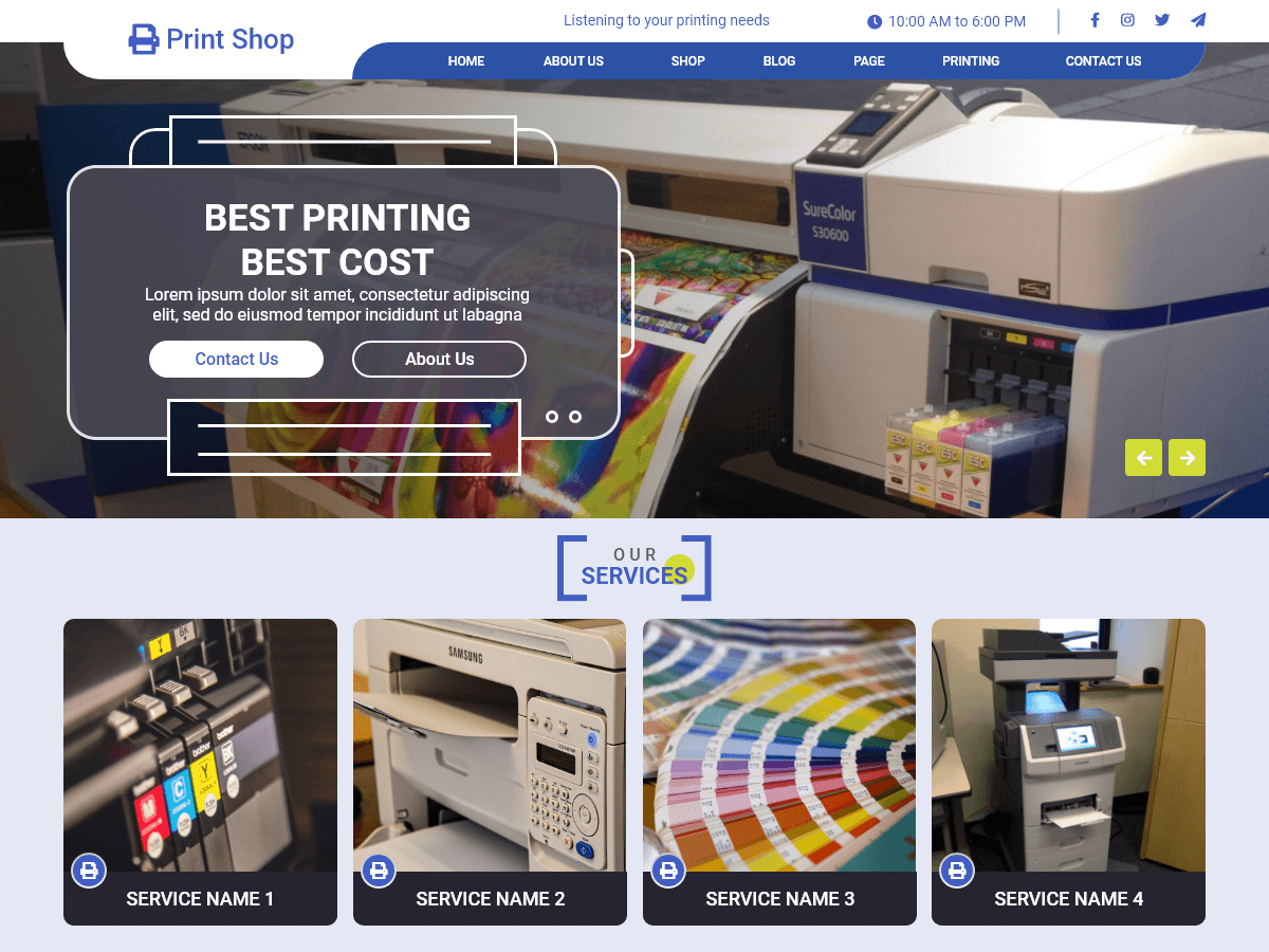 Print Shop theme screenshot