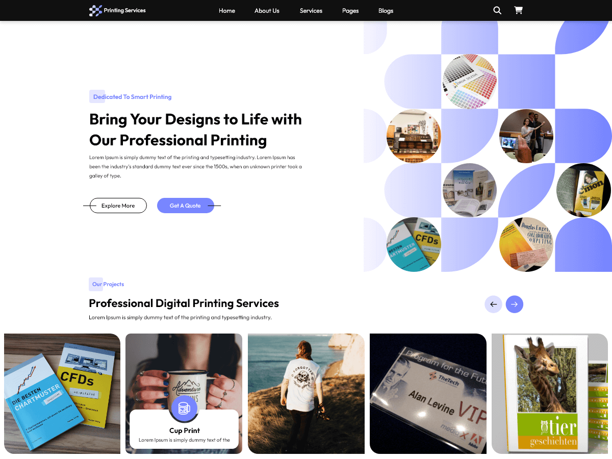Printing Services theme screenshot