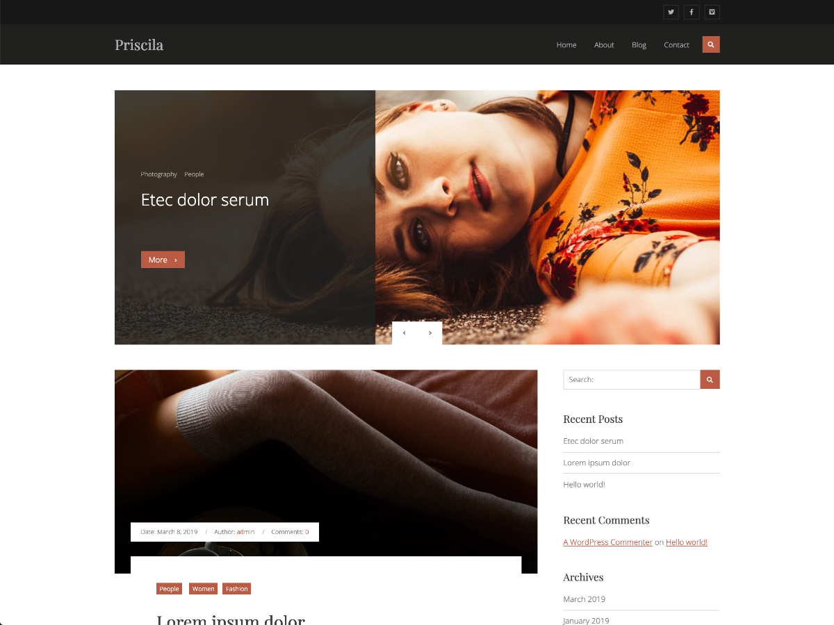 Priscila theme screenshot
