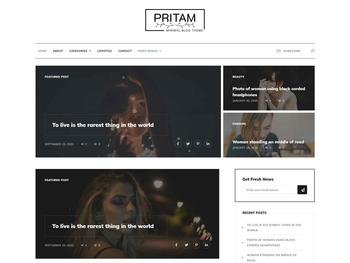 Pritam theme screenshot