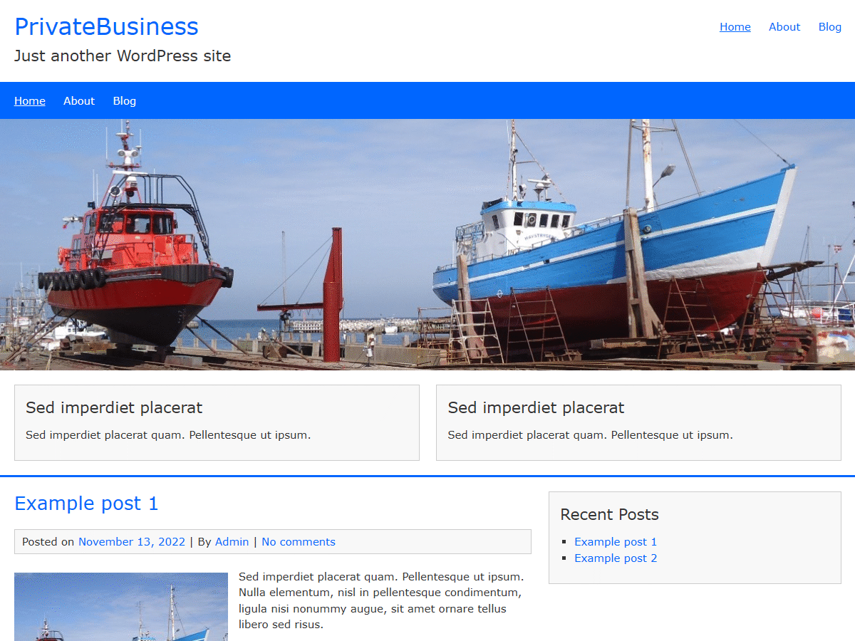 PrivateBusiness theme screenshot