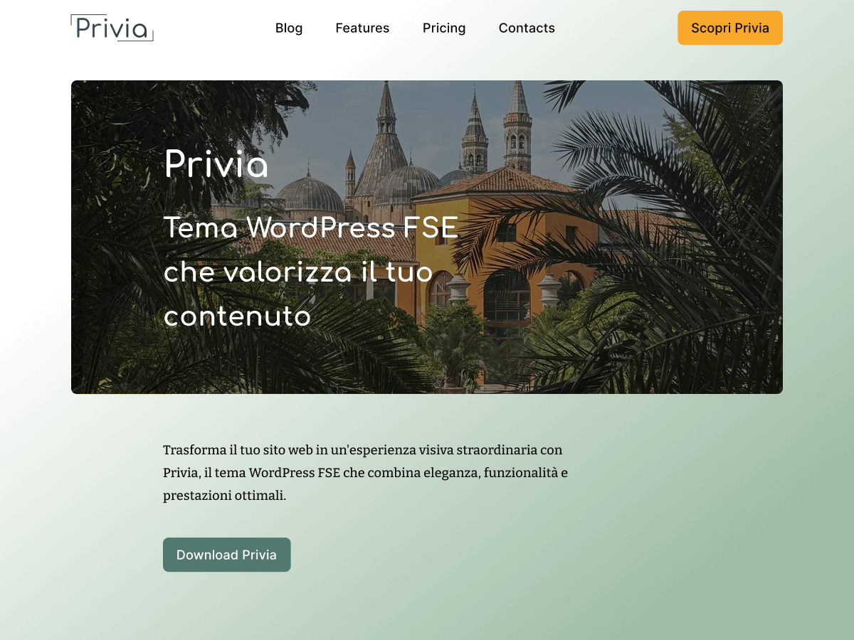 Privia theme screenshot