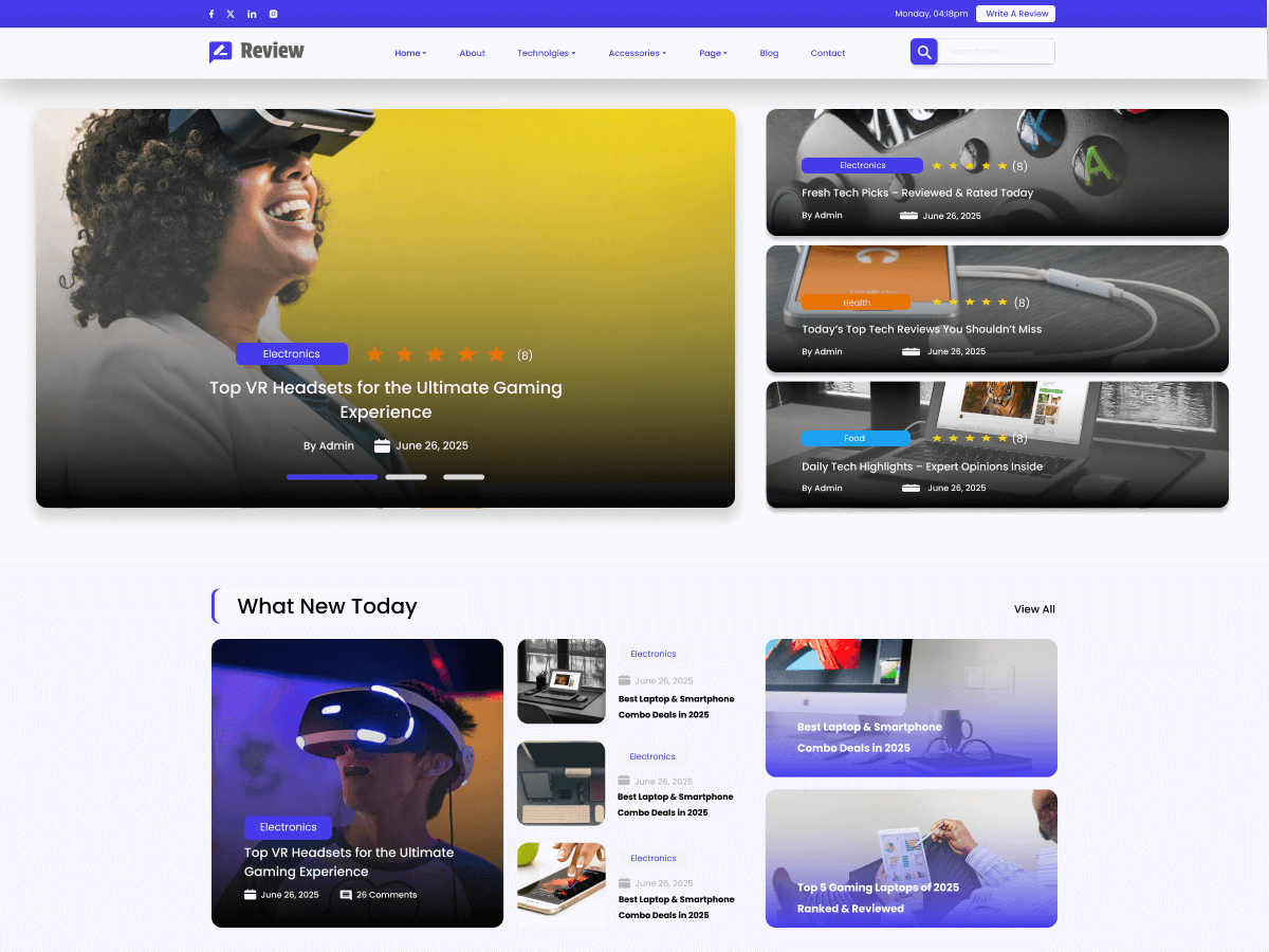 Product Review theme screenshot