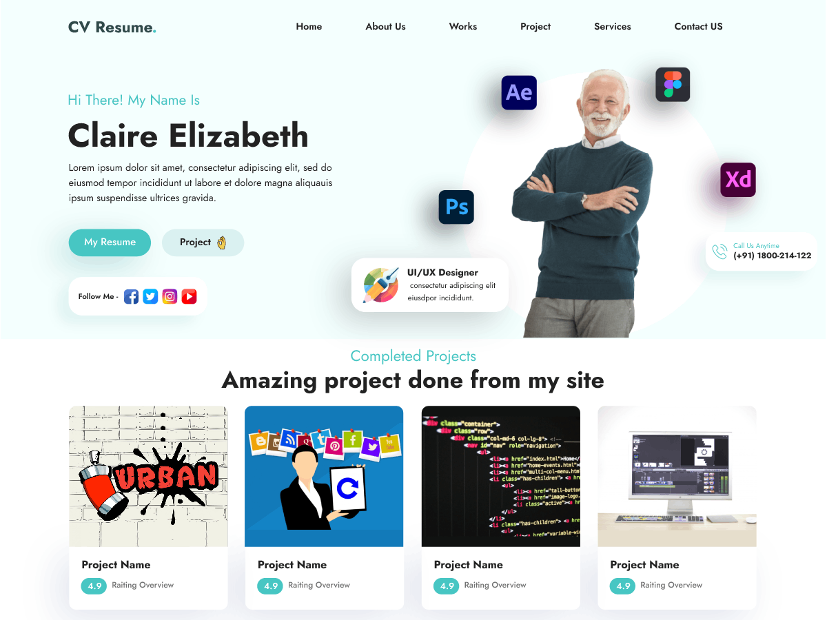 Professional CV Resume theme screenshot