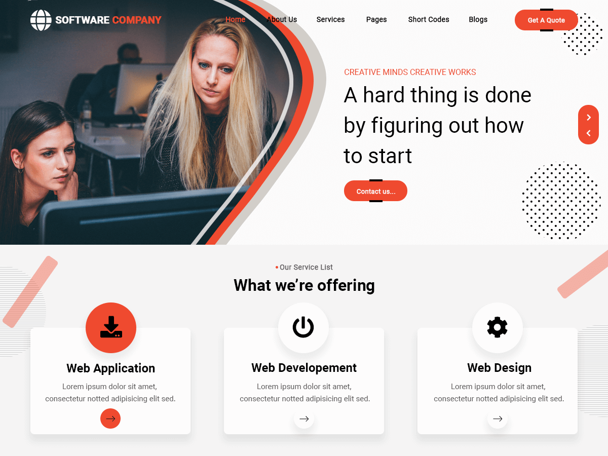 Professional Software Company theme screenshot