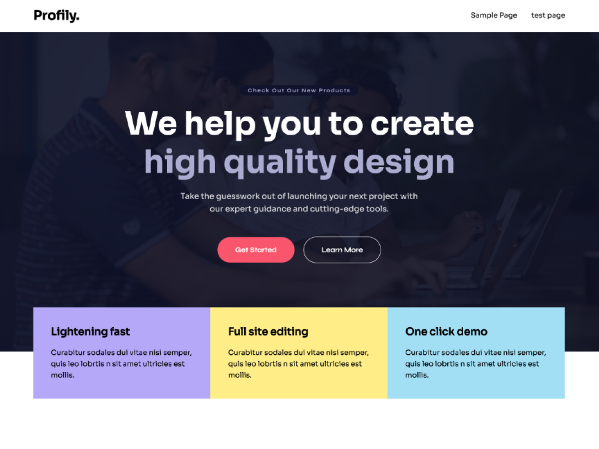 Profily theme screenshot