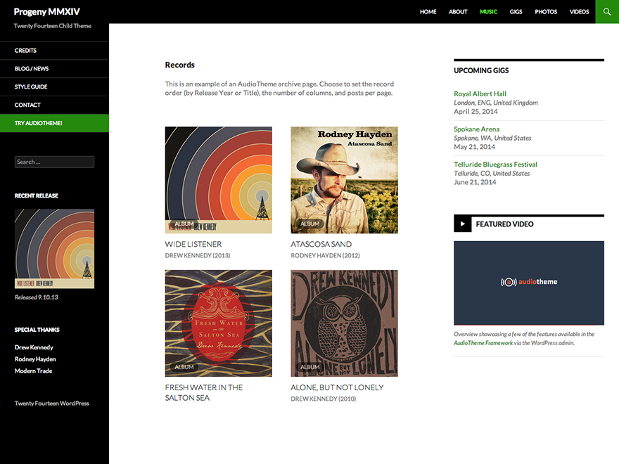Progeny MMXIV theme screenshot