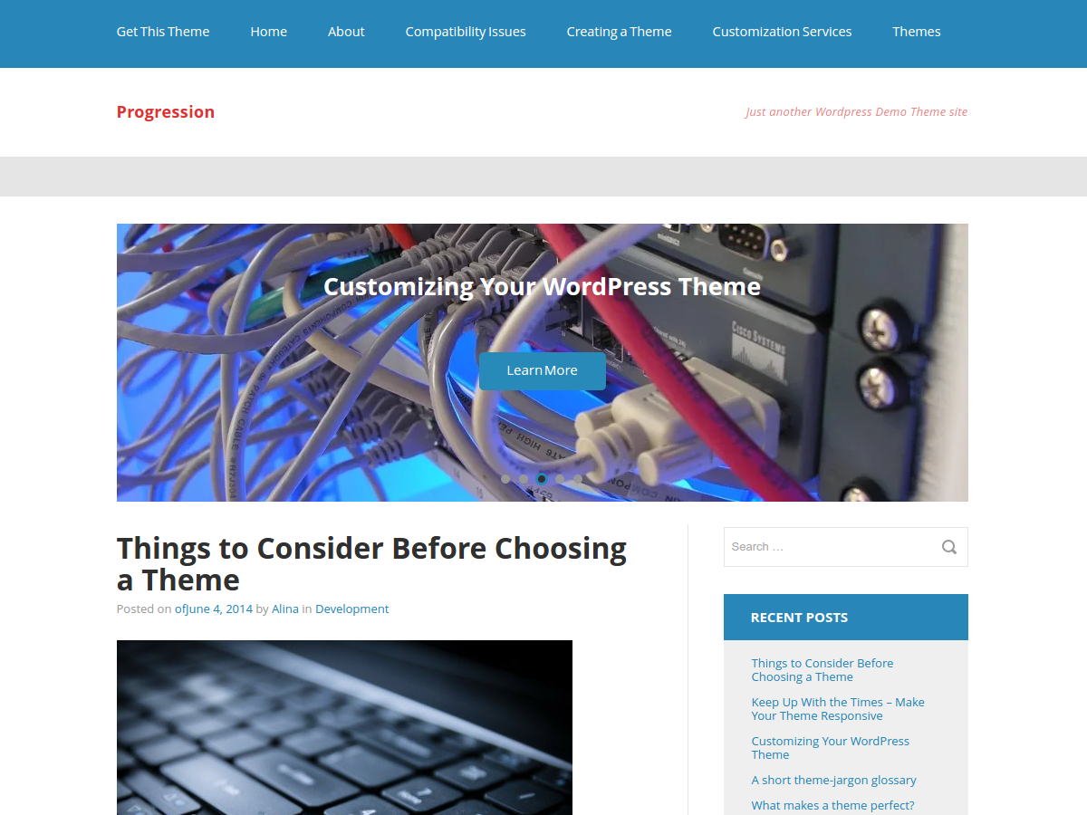 Progression theme screenshot