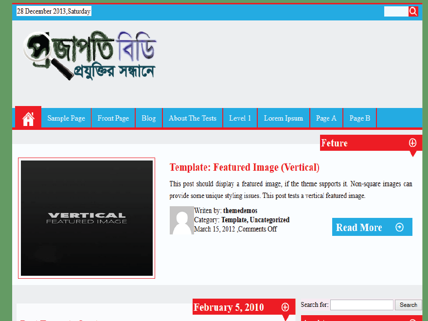 projapoti theme screenshot