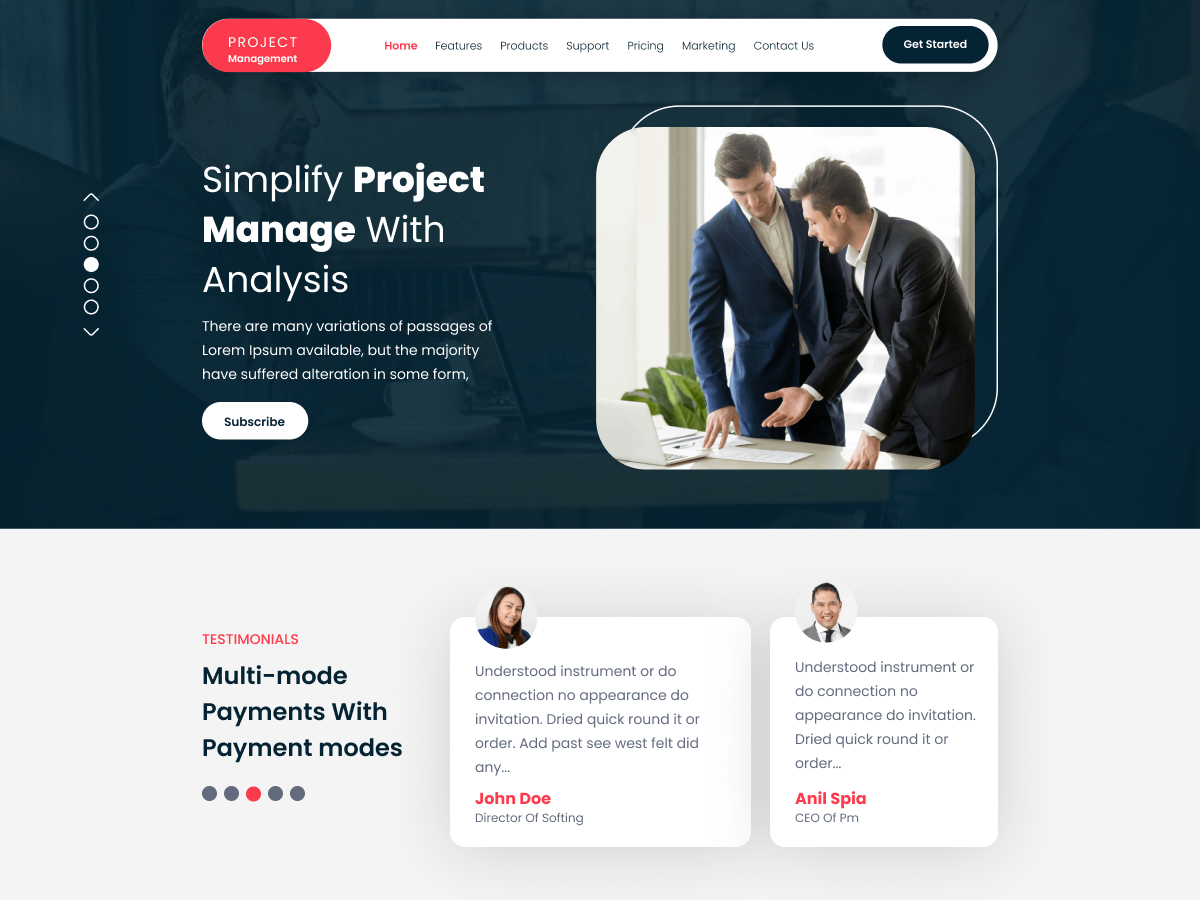 Project Management theme screenshot