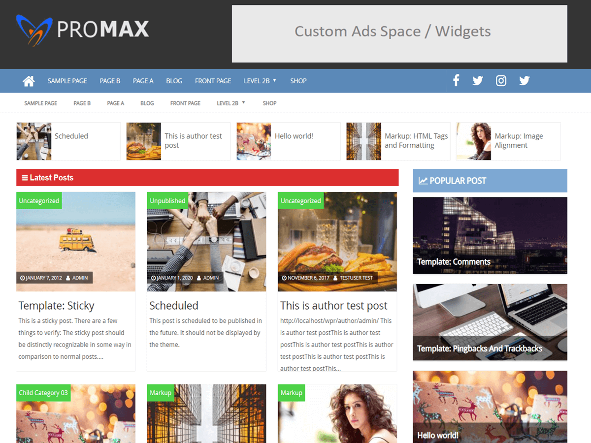 ProMax theme screenshot