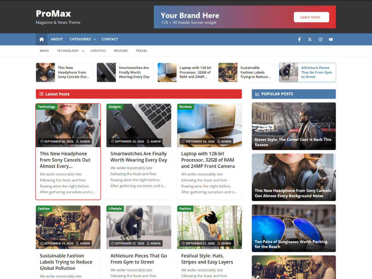 ProMax theme screenshot