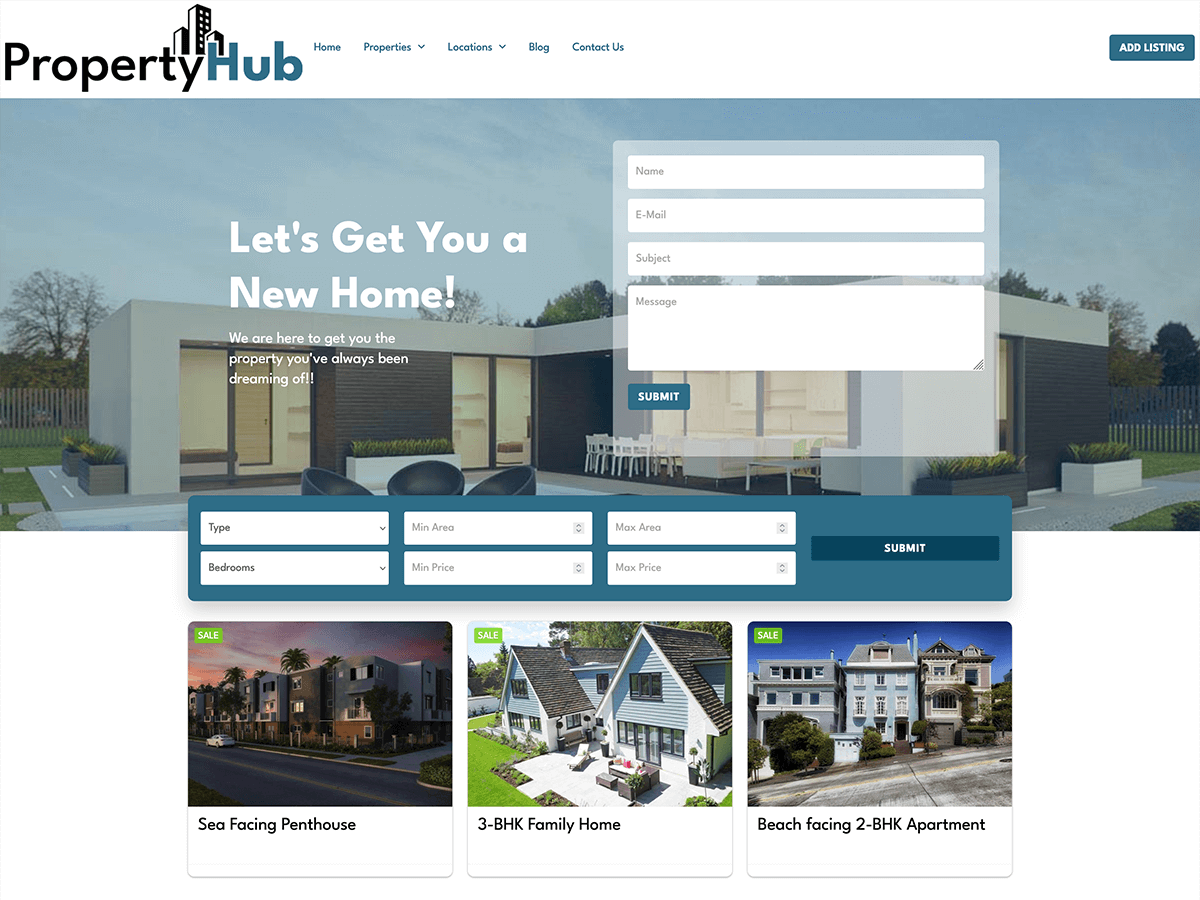 Property Hub theme screenshot